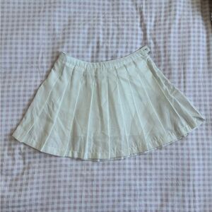 Forever 21 Cream Pleated Skater Skirt
